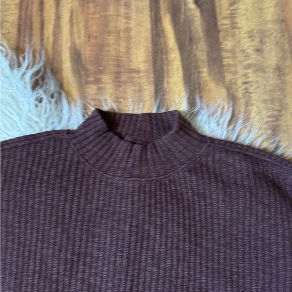 Everlane Women’s Ribbed Mock Neck Sweater Brown - Picture 5 of 6